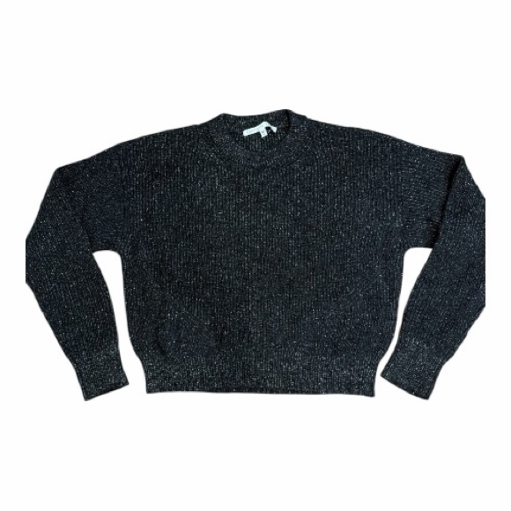 Veronica Beard Black with Silver Thread Crew Neck… - image 1